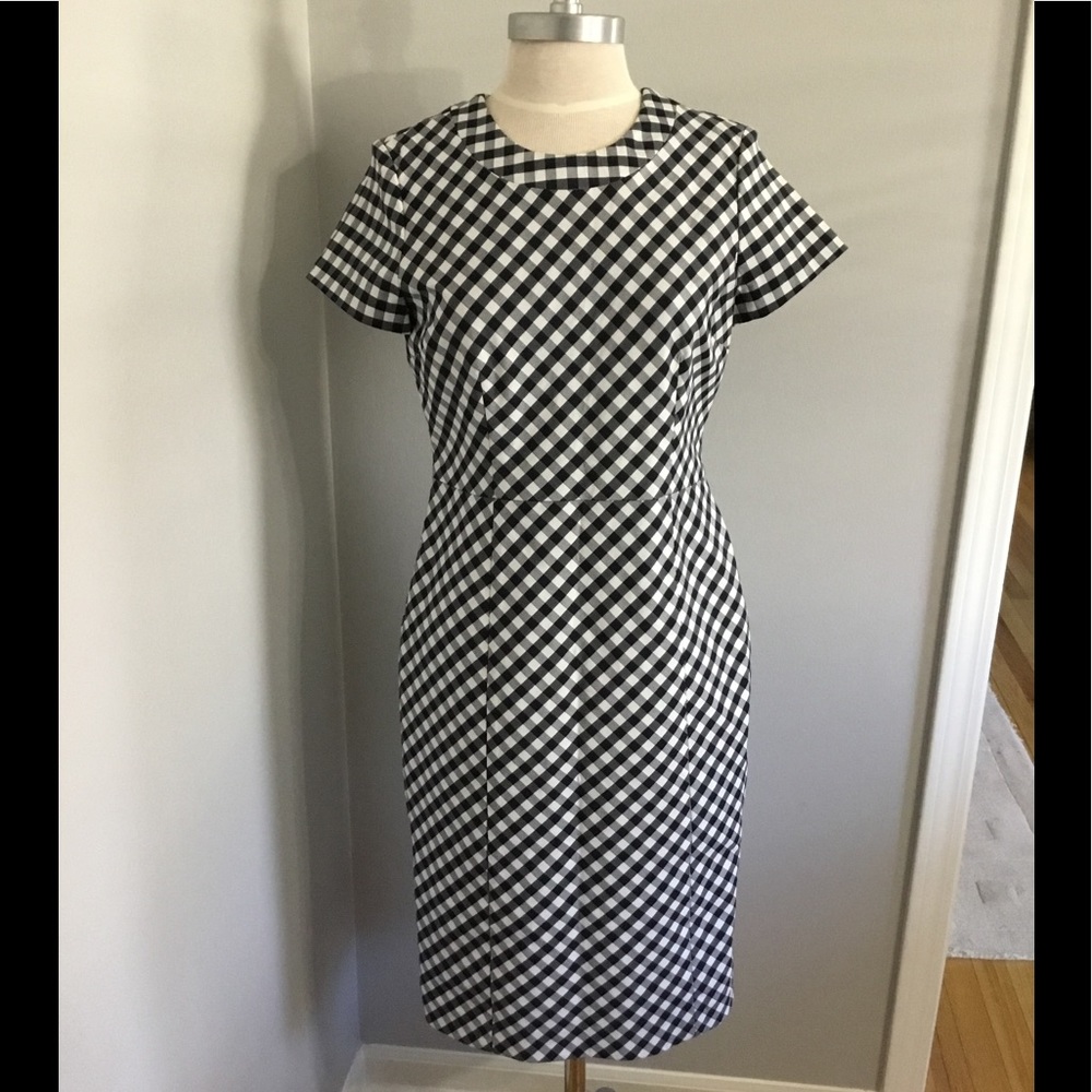 Classic Black and White Checkered Dress